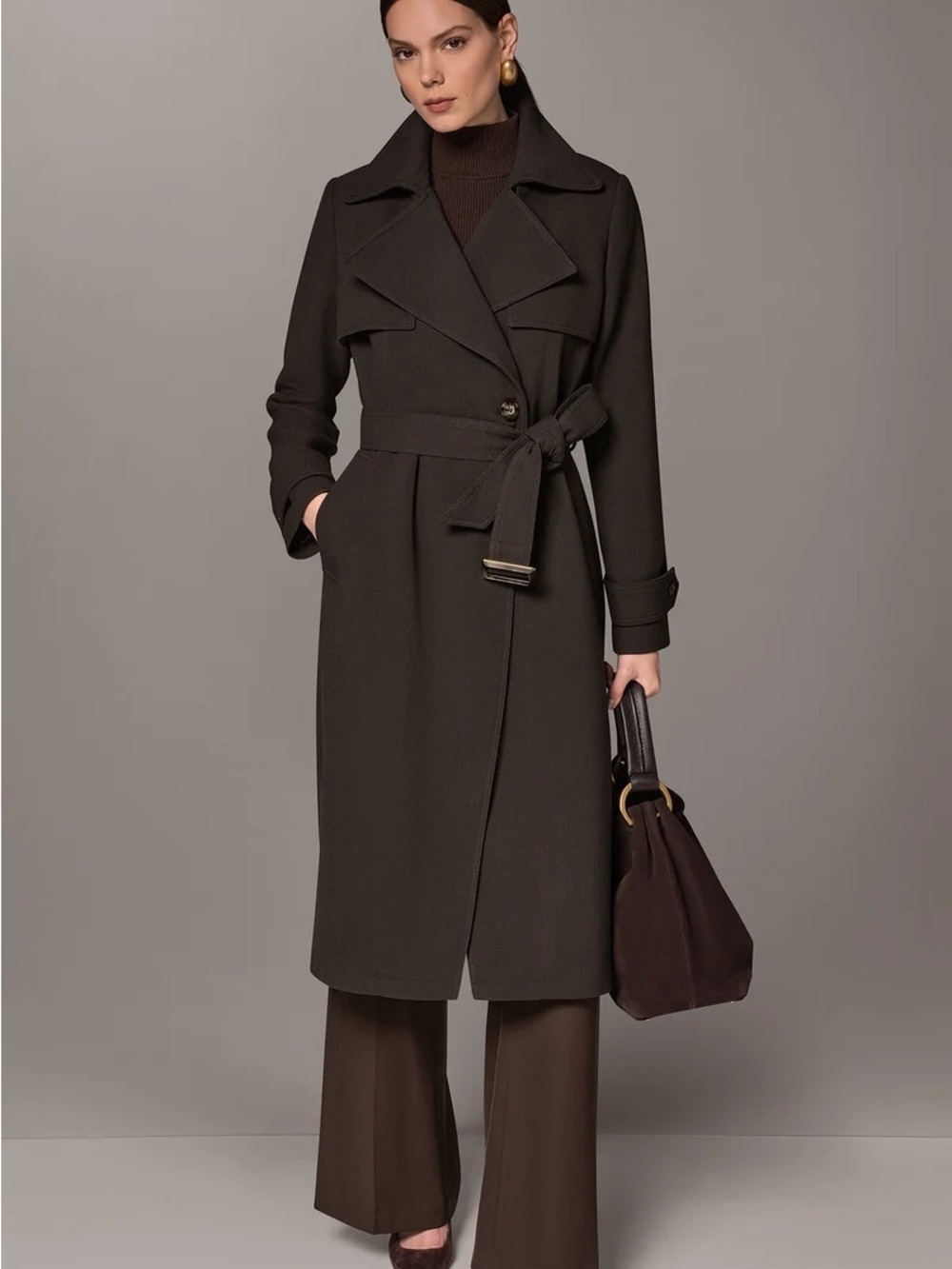Donna Karan Dark Brown Trench Coat